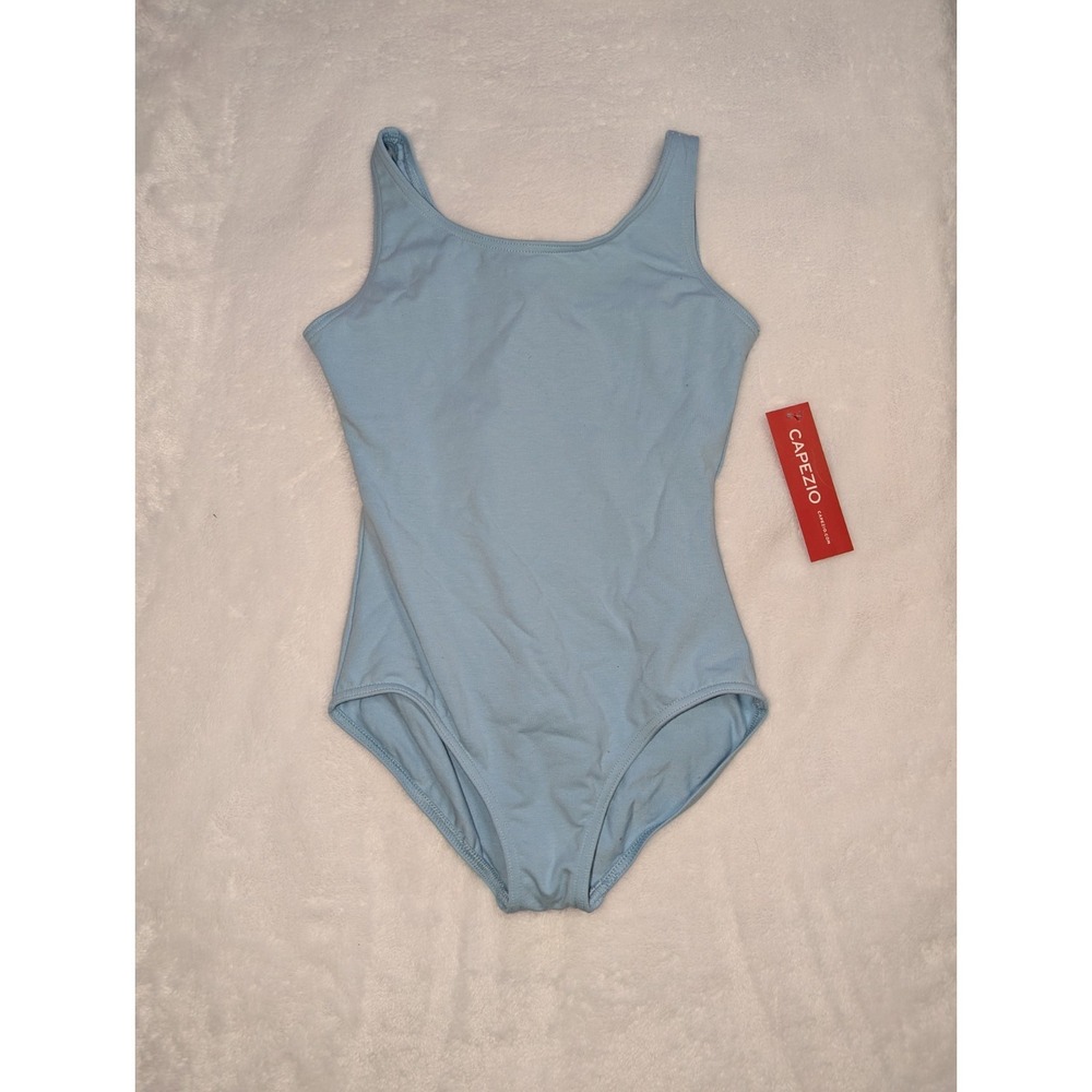 Light Blue Capezio Sleeveless Tank Leotard Child Large 12-14 CC201C
